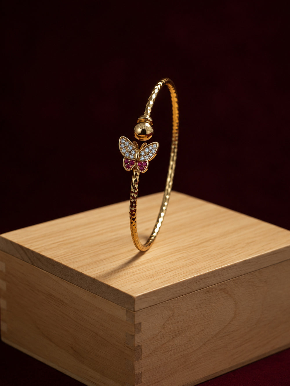Aurelia Gold Plated American Diamond Butterfly Bracelet