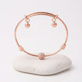 Celeste Rose Gold Plated American Diamond Adjustable Bracelet