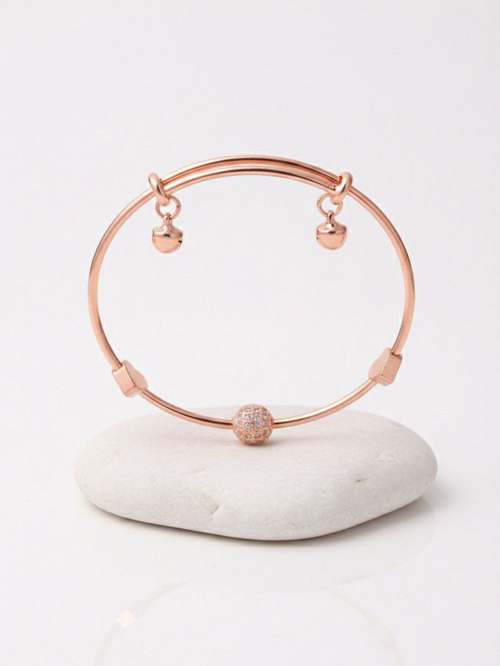 Celeste Rose Gold Plated American Diamond Adjustable Bracelet