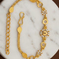 Aurex Gold Plated Cubic Zirconia Geometric Link Bracelet