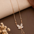 Aurelia Gold Plated American Diamond Butterfly Pendant Necklace