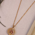 Mayura Gold Plated American Diamond Peacock Pendant Chain Necklace