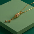 Celeste Gold Plated American Diamond Barrel Pendant Chain Necklace