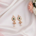 Elara Gold Plated American Diamond Teardrop Drop Earrings