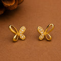 Aurelia Gold Plated American Diamond Butterfly Stud Earrings