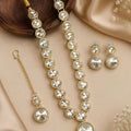 Aster Gold Plated Matte American Diamond Necklace Set