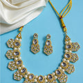 Rajwadi Kundan Pearl Necklace Set