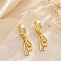 Astra Gold Plated American Diamond Cascade Drop Earrings