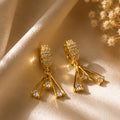 Celestia Gold Plated American Diamond Latkan Drop Earrings
