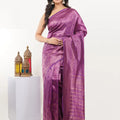 Purple Ready to Wear Saree with Traditional Zari Weaving